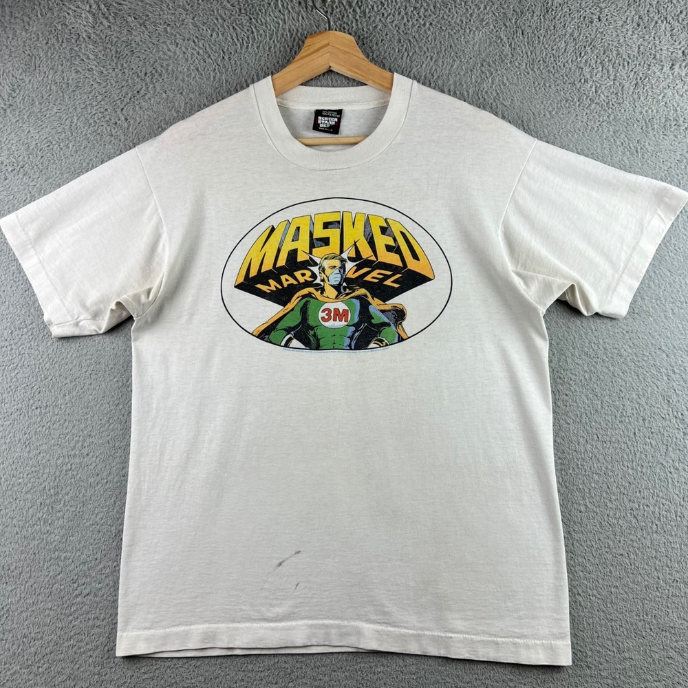 Vintage Screen Stars Best 3M Masked Marvel Graphic T-Shirt White Mens USA M